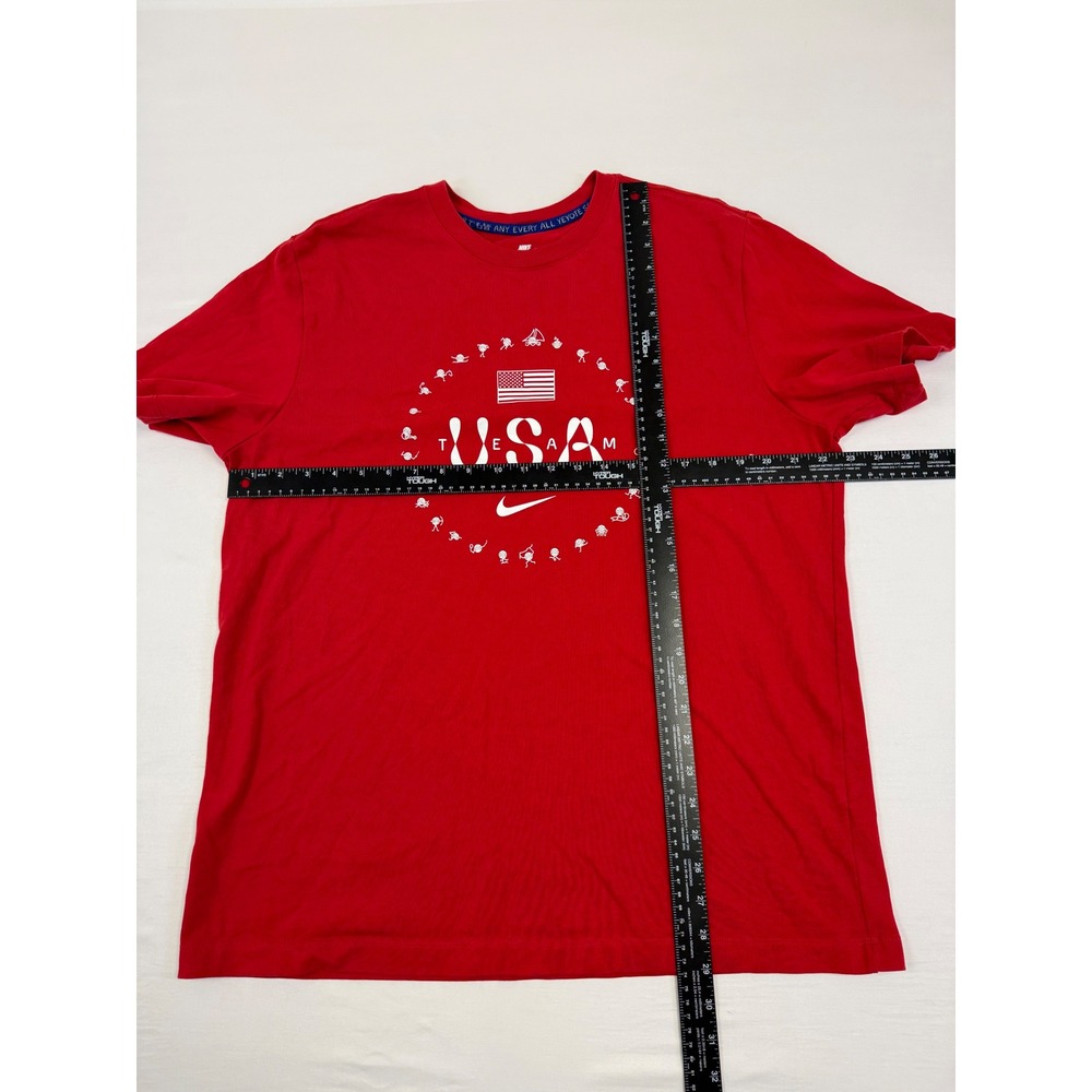 Nike Team USA Olympic Graphic T-Shirt Red Men's Size XL FN0867-614 EUC - Picture 4 of 8